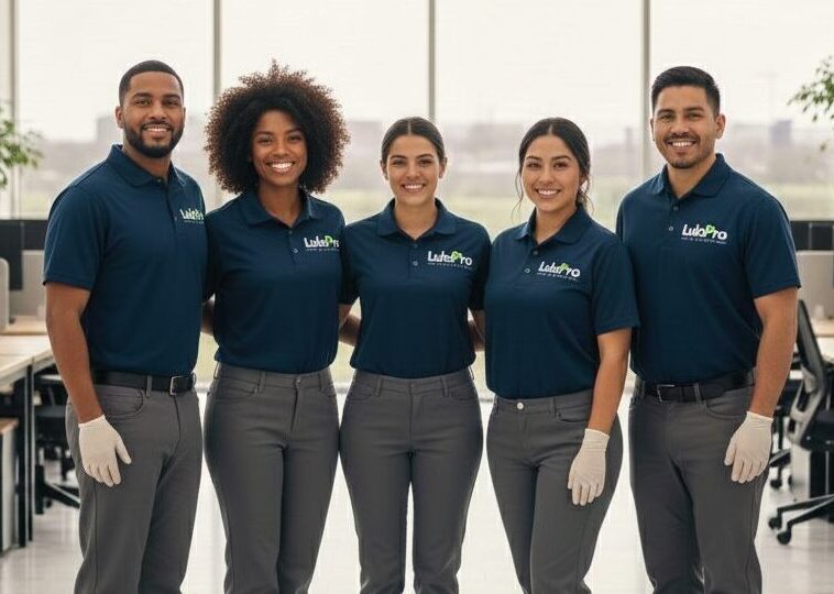 LuloPro cleaner performing commercial cleaning in a Perth office.