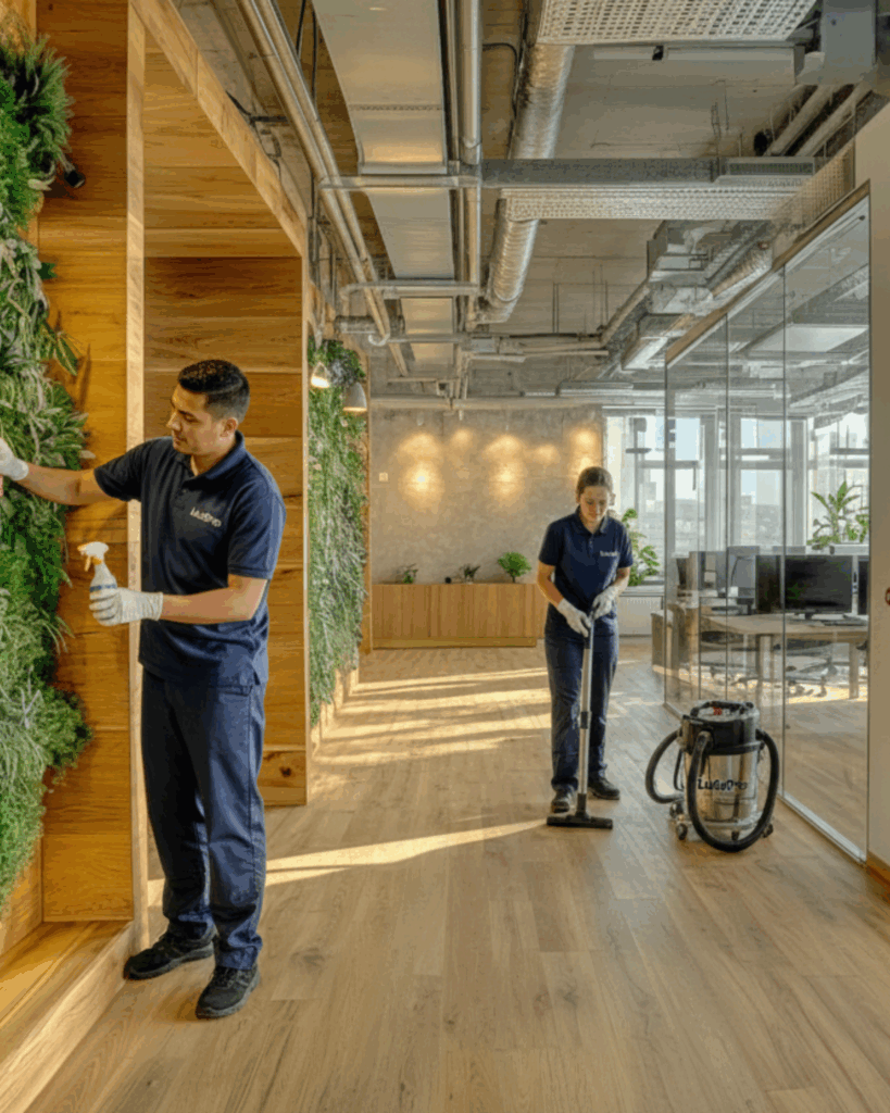 LuloPro team performing office cleaning in Perth.